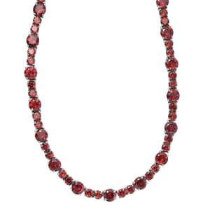 Mozambique Garnet Necklace 18 Inches in Platinum Over Sterling Silver 49.60 ctw