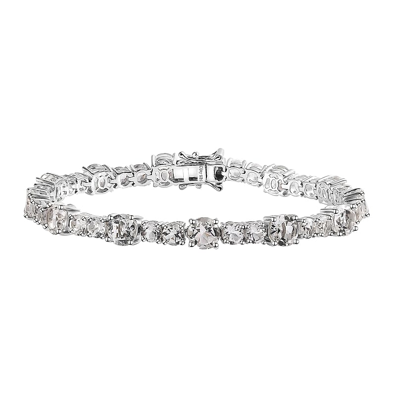 White Topaz Bracelet in Platinum Over Sterling Silver (7.25 In) 19.90 ctw