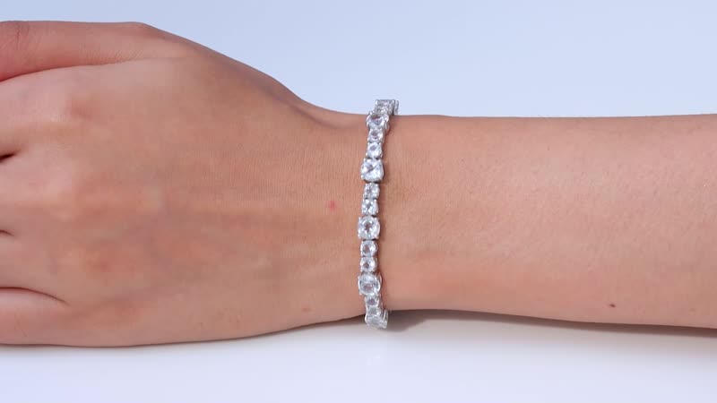 TLV White Topaz Bracelet in Platinum Over Sterling Silver (7.25 In) 19.90 ctw