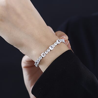 White Topaz Bracelet in Platinum Over Sterling Silver (7.25 In) 19.90 ctw