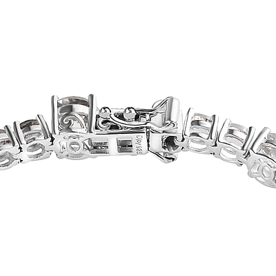 White Topaz Bracelet in Platinum Over Sterling Silver (7.25 In) 19.90 ctw