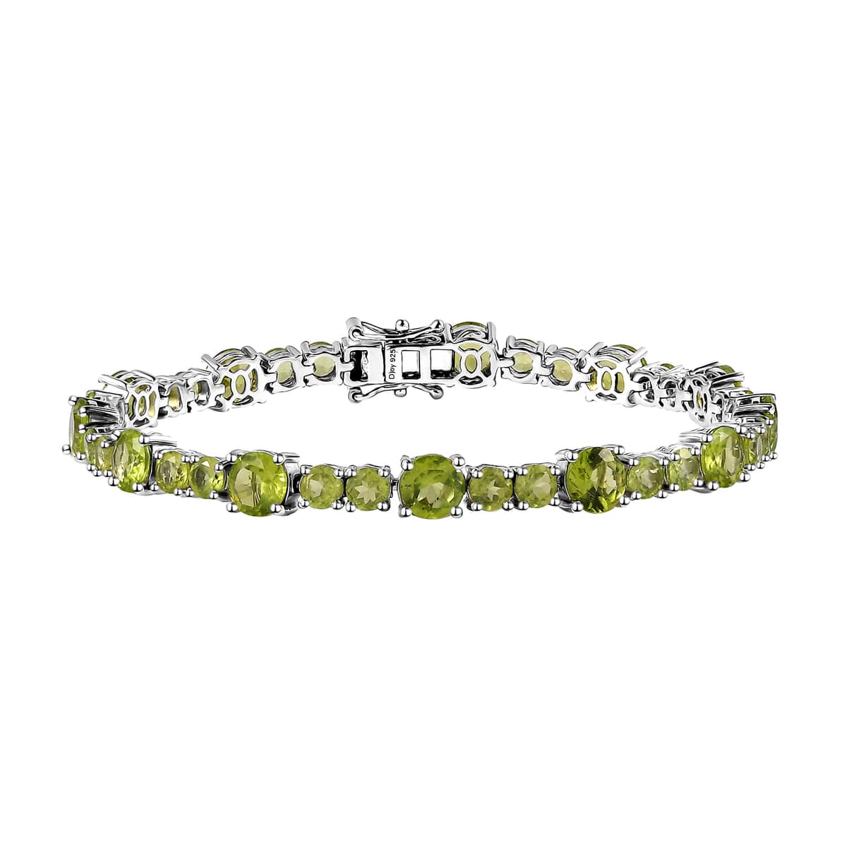 Peridot Bracelet in Platinum Over Sterling Silver (7.25 In) 17.20 ctw image number 0