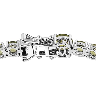 D'Joy Peridot 17.20 ctw Bracelet in Platinum Over Sterling Silver (7.25 In)