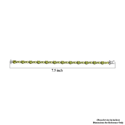 D'Joy Peridot 17.20 ctw Bracelet in Platinum Over Sterling Silver (7.25 In)