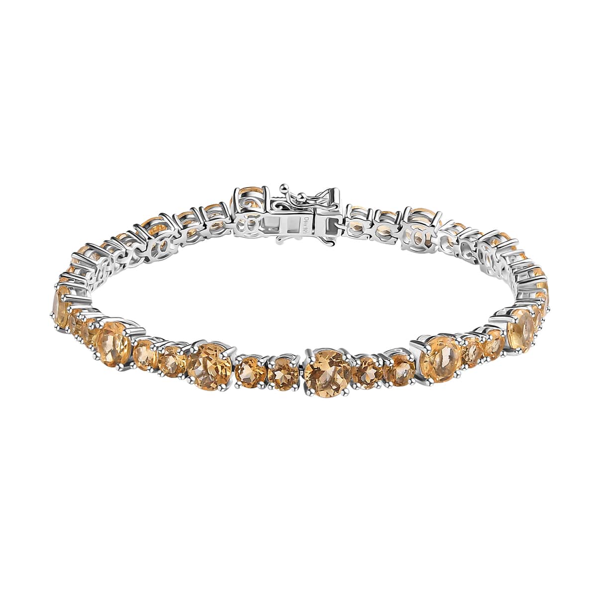 Brazilian Citrine Bracelet in Platinum Over Sterling Silver (7.25 In) 14.40 ctw image number 0