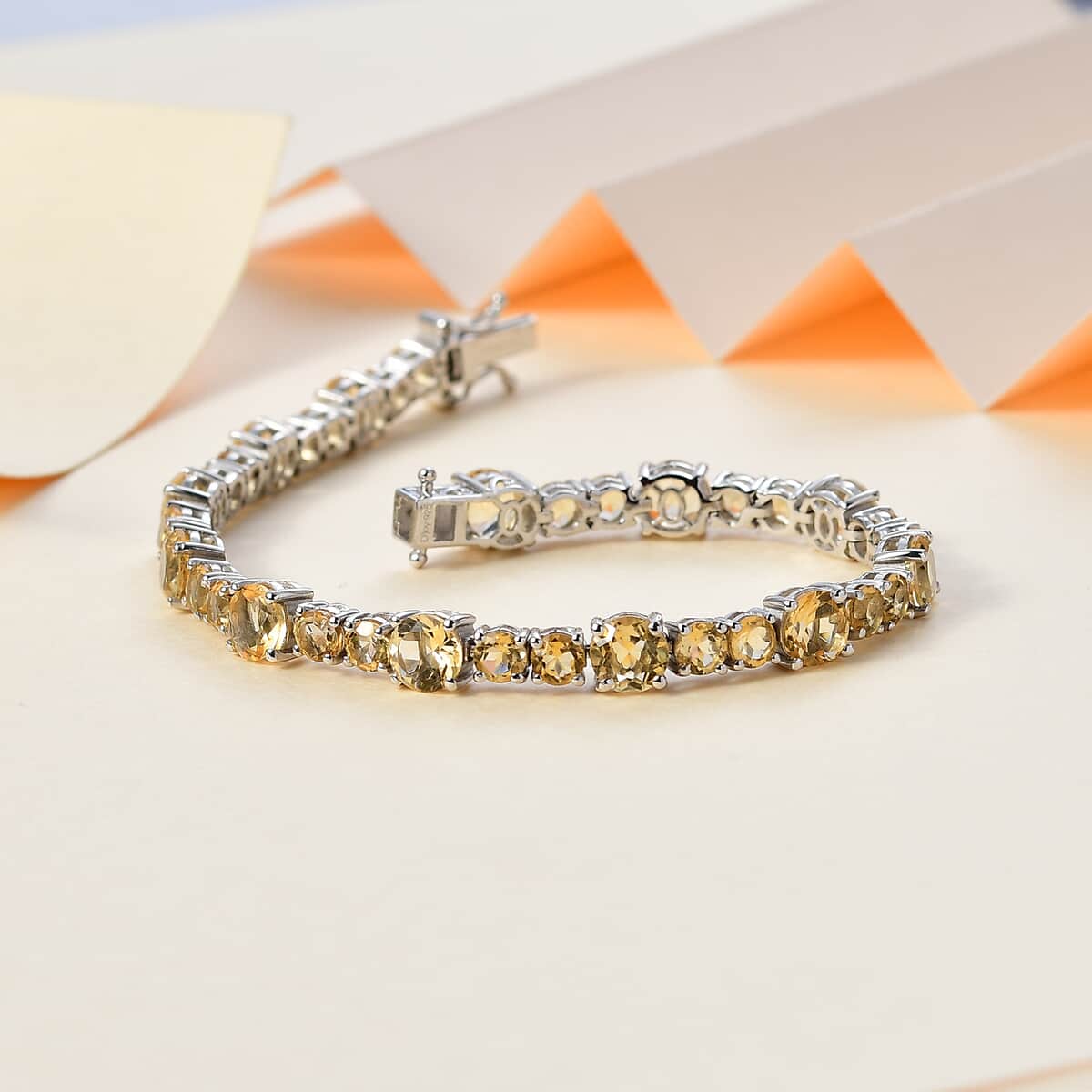 Brazilian Citrine Bracelet in Platinum Over Sterling Silver (7.25 In) 14.40 ctw image number 1