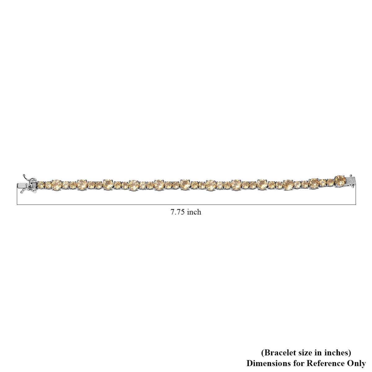 Brazilian Citrine Bracelet in Platinum Over Sterling Silver (7.25 In) 14.40 ctw image number 4