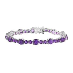 African Amethyst Bracelet in Platinum Over Sterling Silver (7.25 In) 14.30 ctw