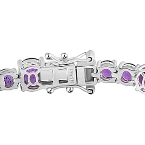 D'Joy African Amethyst Bracelet in Platinum Over Sterling Silver (7.25 In) 14.30 ctw