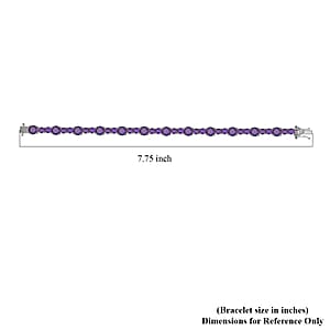 D'Joy African Amethyst Bracelet in Platinum Over Sterling Silver (7.25 In) 14.30 ctw