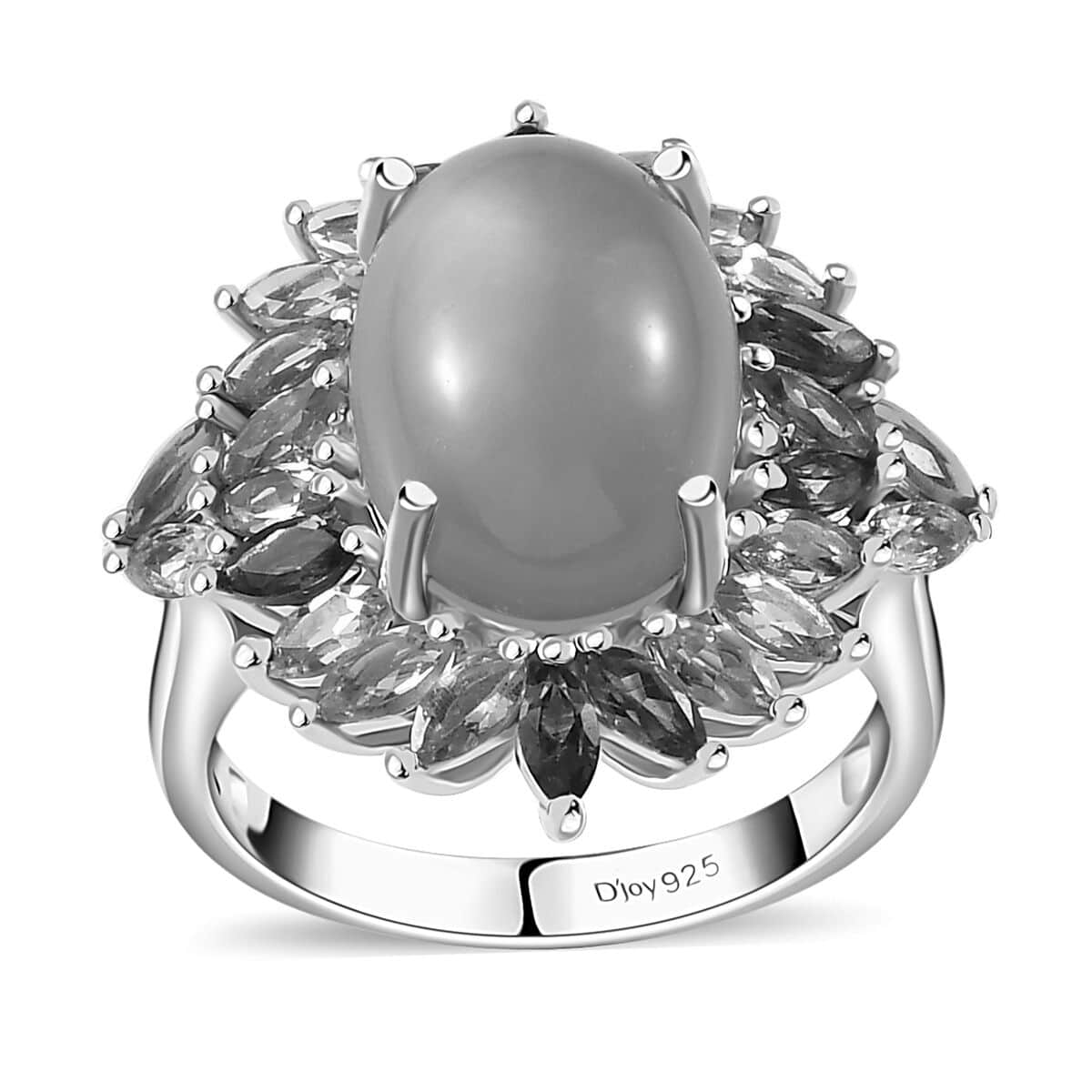 Peach Moonstone and Multi Gemstone Cocktail Ring in Platinum Over Sterling Silver (Size 9.0) 8.70 ctw image number 0