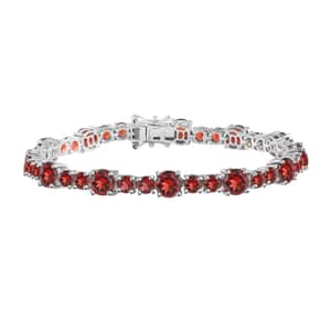 Mozambique Garnet Bracelet in Platinum Over Sterling Silver (7.25 In) 19.85 ctw