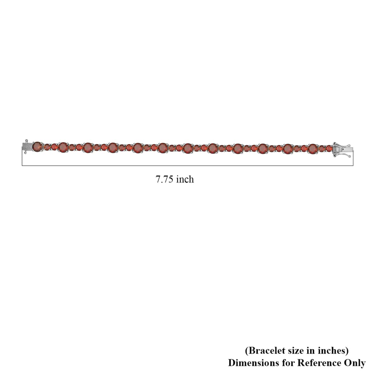 Mozambique Garnet Bracelet in Platinum Over Sterling Silver (7.25 In) 19.85 ctw image number 4