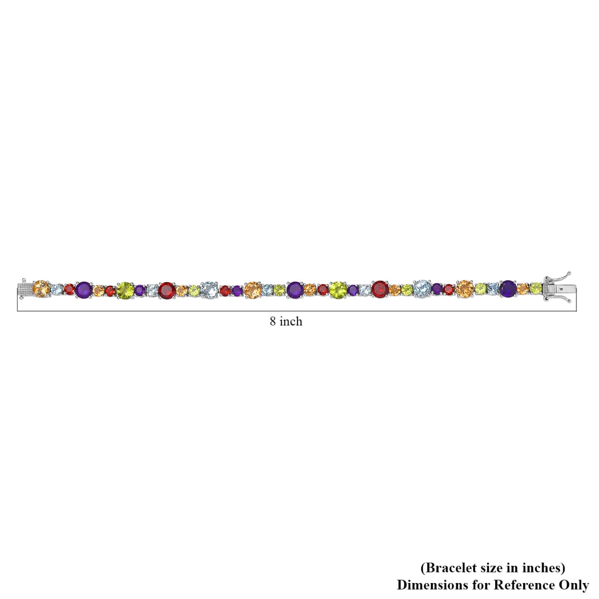 Multi Gemstone Bracelet in Platinum Over Sterling Silver (7.25 In) 16.75 ctw image number 4