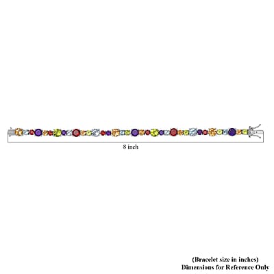 Multi Gemstone Bracelet in Platinum Over Sterling Silver (7.25 In) 16.75 ctw