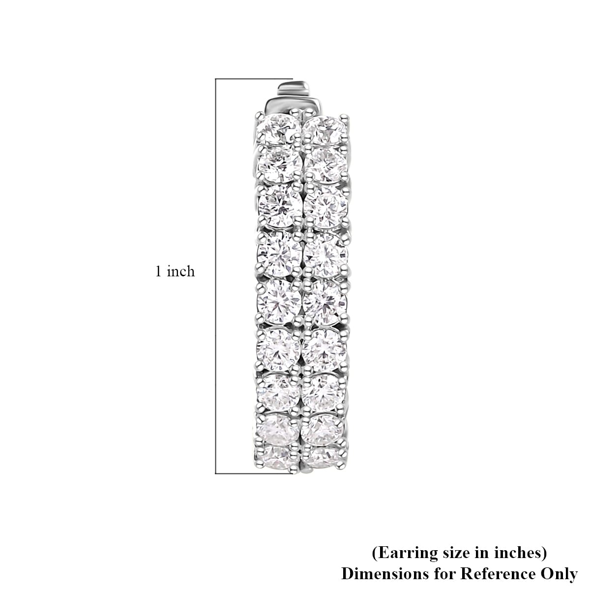 Moissanite 3.10 ctw Hoop Earrings in Platinum Over Sterling Silver image number 4