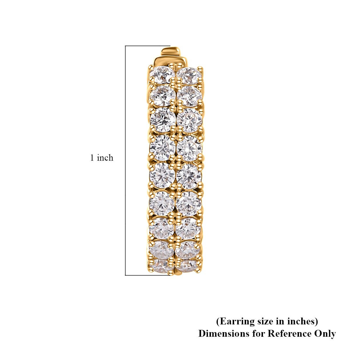 Moissanite 3.10 ctw Hoop Earrings in Vermeil Yellow Gold Over Sterling Silver image number 4