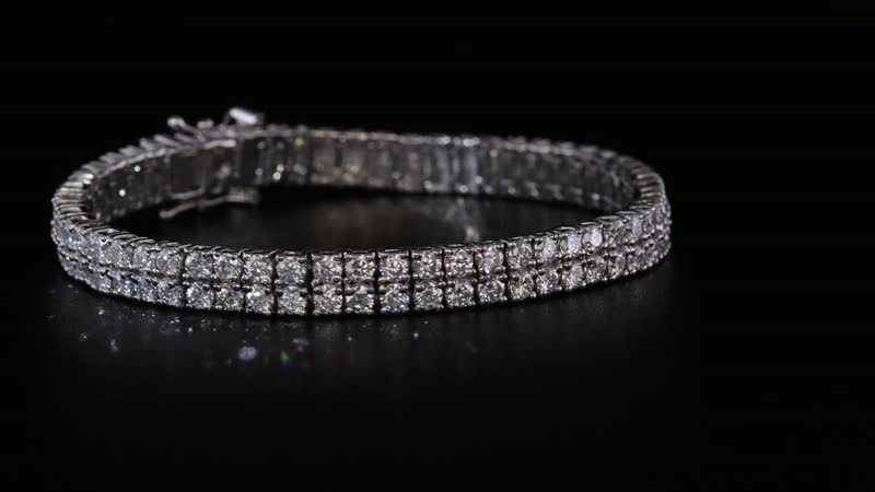 Moissanite 2 Row Tennis Bracelet in Platinum Over Sterling Silver (7.25 In) 9.60 ctw