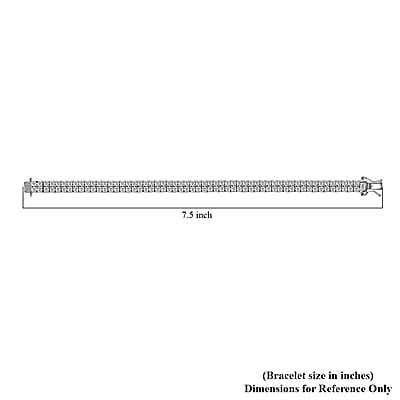 D'Joy Moissanite 2 Row Tennis Bracelet in Platinum Over Sterling Silver (7.25 In) 9.60 ctw