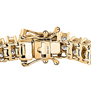 Moissanite 2 Row Tennis Bracelet in Vermeil Yellow Gold Over Sterling Silver (7.25 In) 9.60 ctw