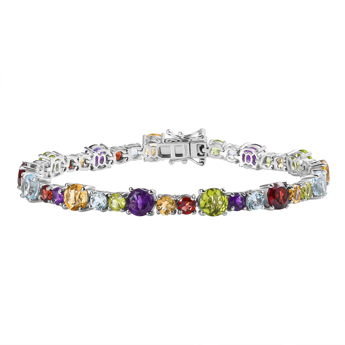 Multi Gemstone Bracelet in Platinum Over Sterling Silver (8.00 In) 18.20 ctw image number 0