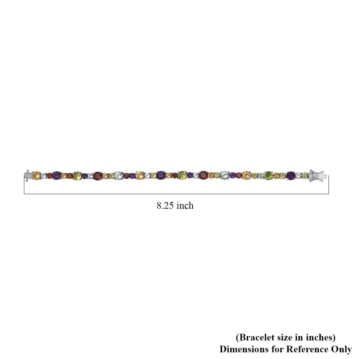 Multi Gemstone Bracelet in Platinum Over Sterling Silver (8.00 In) 18.20 ctw image number 4