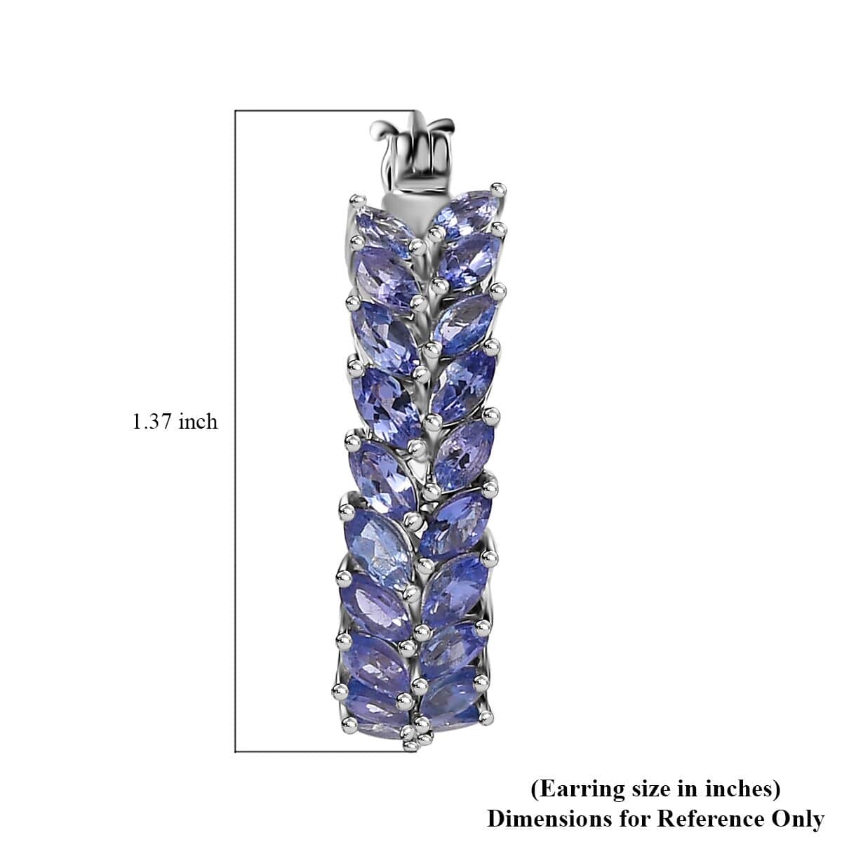 Marquise good Tanzanite Hoops Platinum Plated Sterling Silver Earrings