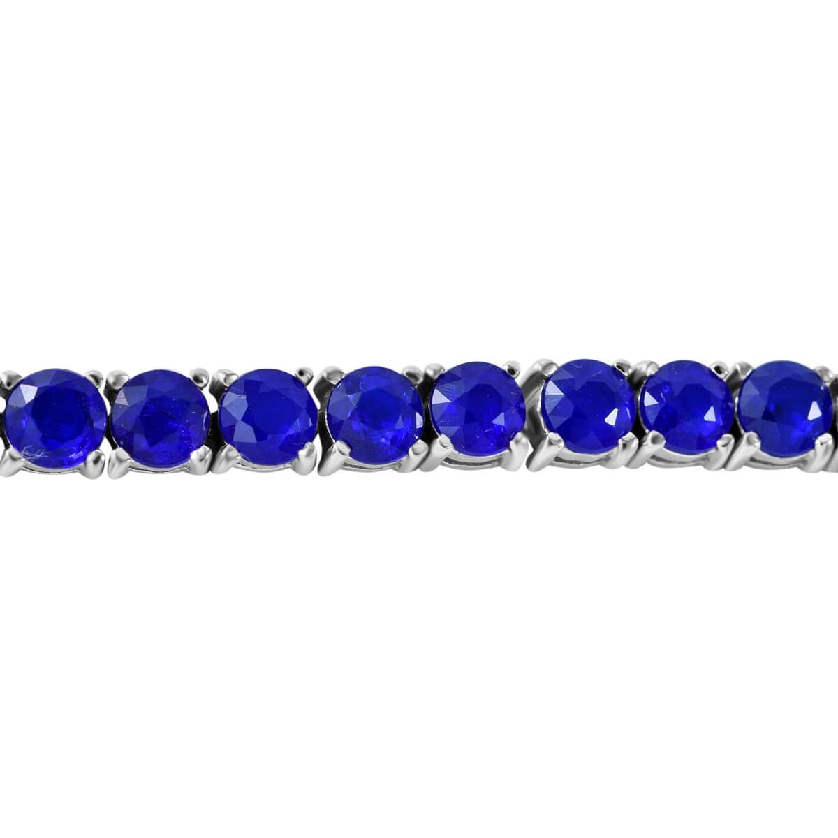 Tanzanian Blue Spinel (DF) Tennis Bracelet in Platinum Over Sterling Silver (6.50 In) 31.85 ctw image number 2