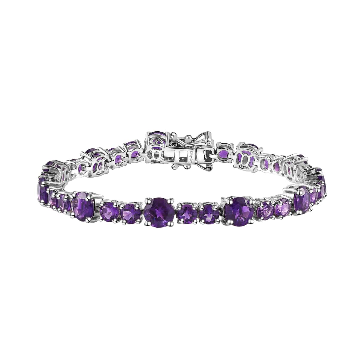 African Amethyst Bracelet in Platinum Over Sterling Silver (6.50 In) 12.85 ctw image number 0