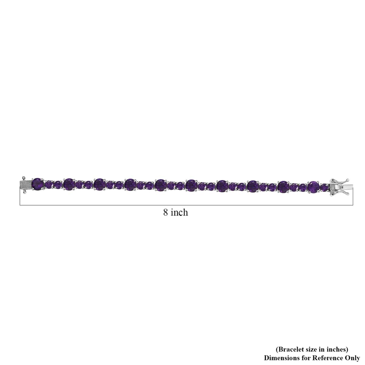 African Amethyst Bracelet in Platinum Over Sterling Silver (6.50 In) 12.85 ctw image number 4