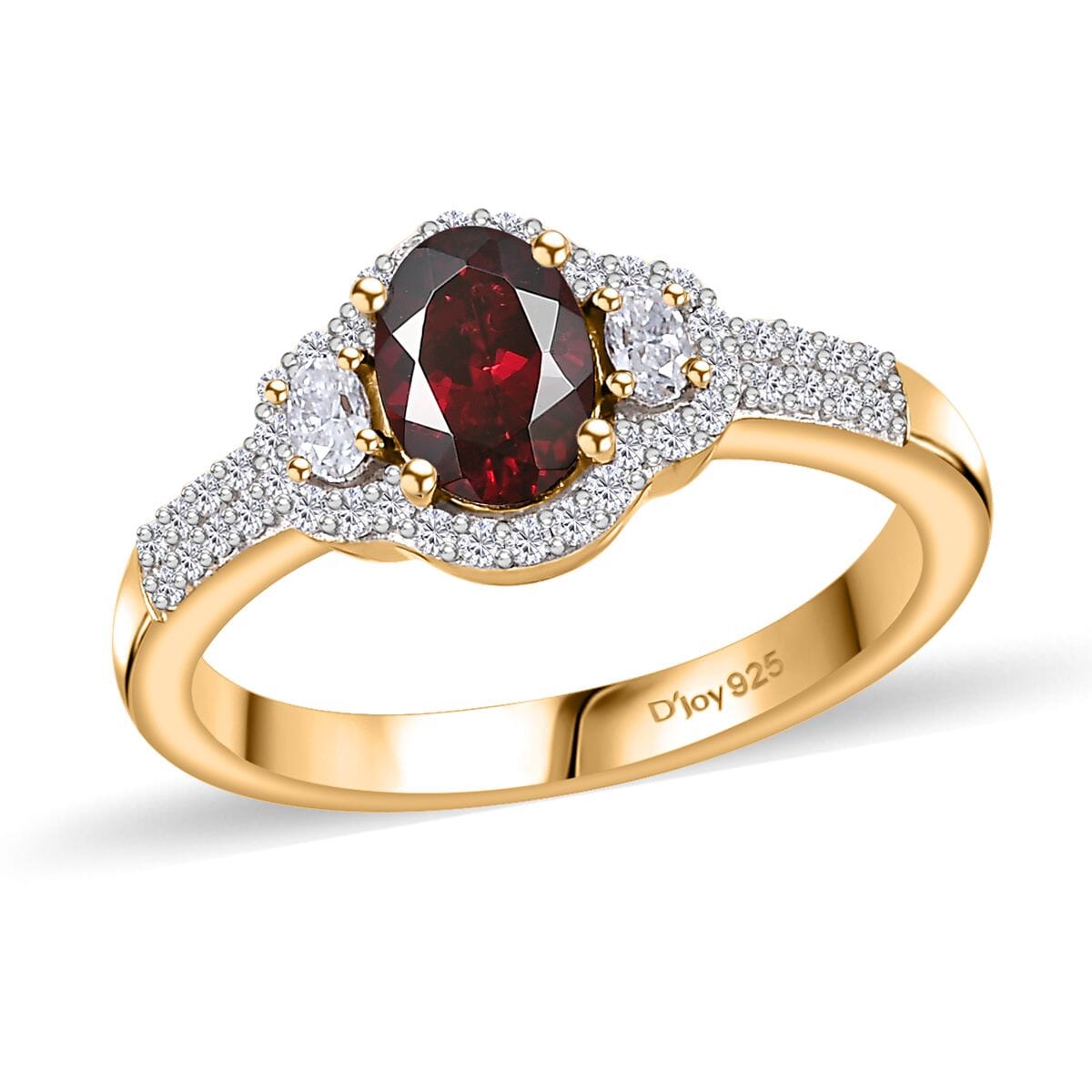Premium Anthill Garnet and Moissanite Ring in Vermeil Yellow Gold Over Sterling Silver (Size 7.0) 1.35 ctw image number 0