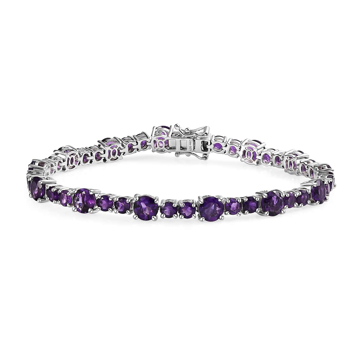 African Amethyst Bracelet in Platinum Over Sterling Silver (8.00 In) 15.50 ctw image number 0