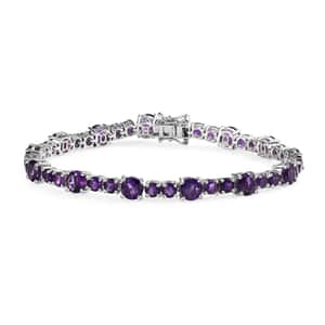 African Amethyst Bracelet in Platinum Over Sterling Silver (8.00 In) 15.50 ctw