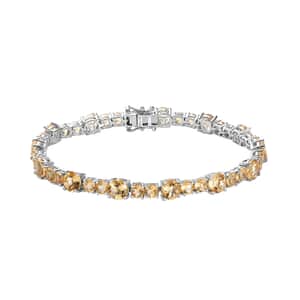 Brazilian Citrine Bracelet in Platinum Over Sterling Silver (8.00 In) 15.60 ctw