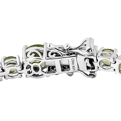 D'Joy Peridot 15.40 ctw Bracelet in Platinum Over Sterling Silver (6.50 In)