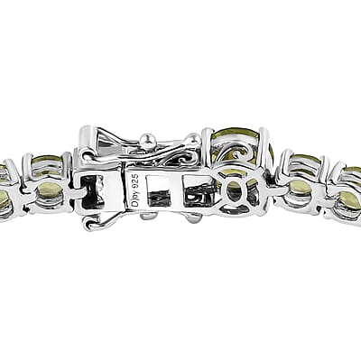 Peridot 18.60 ctw Bracelet in Platinum Over Sterling Silver (8.00 In)