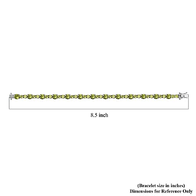Peridot 18.60 ctw Bracelet in Platinum Over Sterling Silver (8.00 In)