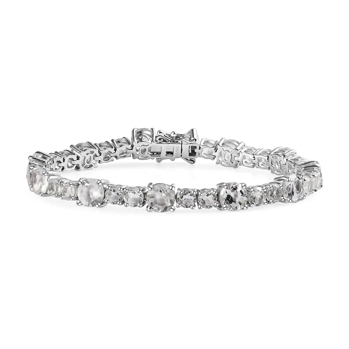 White Topaz Bracelet in Platinum Over Sterling Silver (6.50 In) 17.80 ctw image number 0