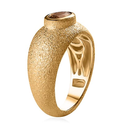 Premium Calabar Golden Tourmaline Solitaire Ring in Vermeil Yellow Gold Over Sterling Silver 0.80 ctw