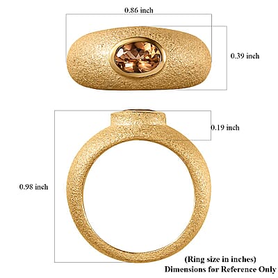 Premium Calabar Golden Tourmaline Solitaire Ring in Vermeil Yellow Gold Over Sterling Silver 0.80 ctw