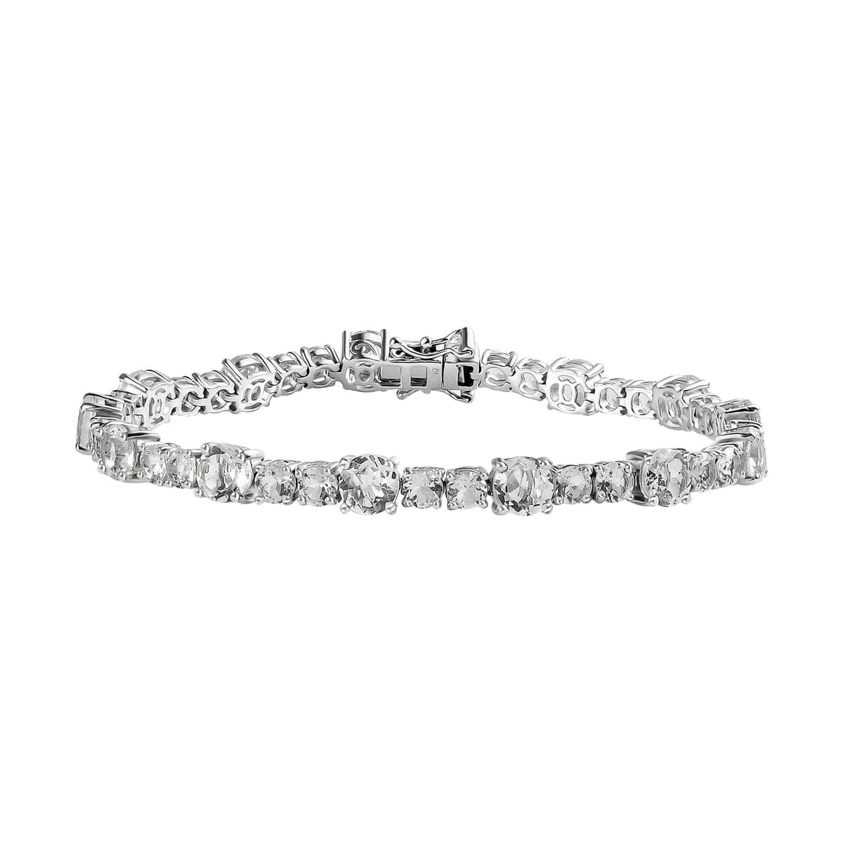 White Topaz Bracelet in Platinum Over Sterling Silver (8.00 In) 21.50 ctw image number 0