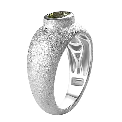Premium Natural Calabar Green Tourmaline Solitaire Ring in Platinum Over Sterling Silver (Size 10.0) 0.75 ctw