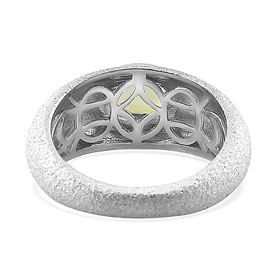 Premium Natural Calabar Green Tourmaline Solitaire Ring in Platinum Over Sterling Silver (Size 10.0) 0.75 ctw