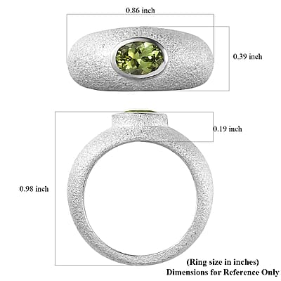 Premium Natural Calabar Green Tourmaline Solitaire Ring in Platinum Over Sterling Silver (Size 10.0) 0.75 ctw