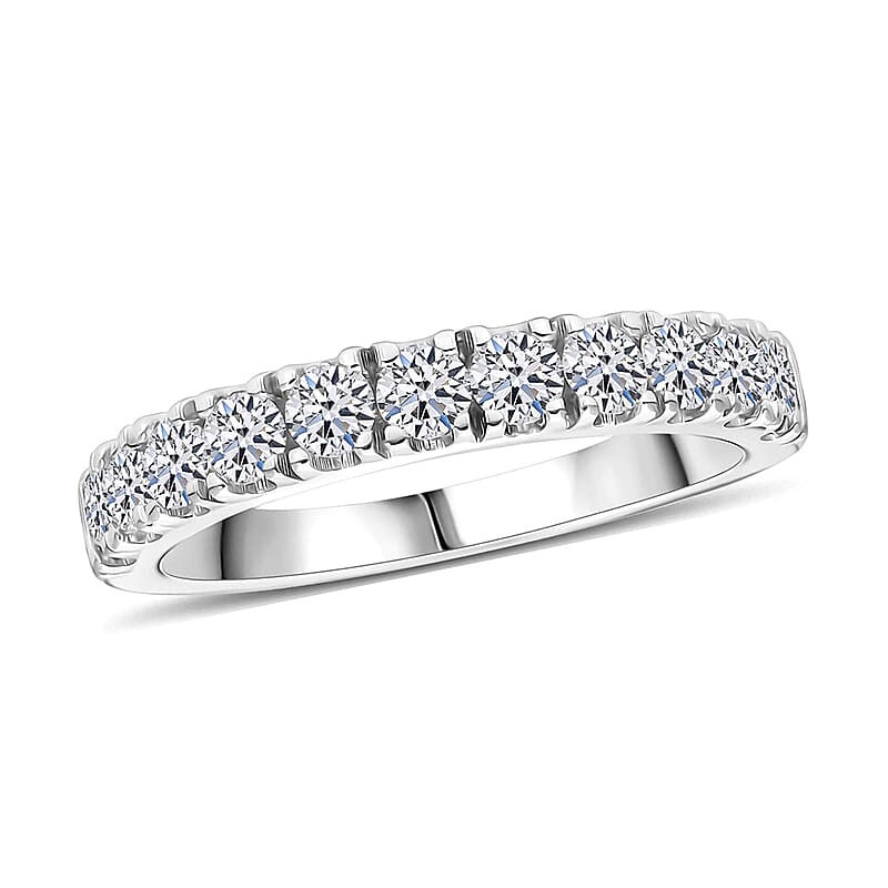 Luxuriant Lab Grown Diamond F-G VS 1.00 ctw Eternity Band Ring in Platinum Over Sterling Silver (Size 10.0)