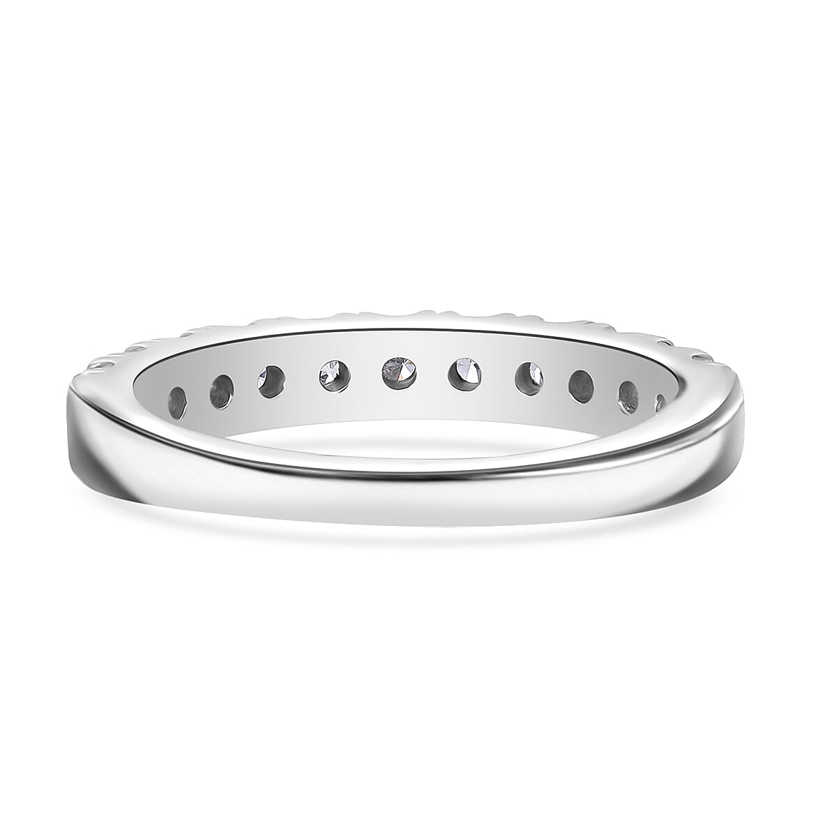 Luxuriant Lab Grown Diamond F-G VS 1.00 ctw Eternity Band Ring in Platinum Over Sterling Silver (Size 10.0) image number 4