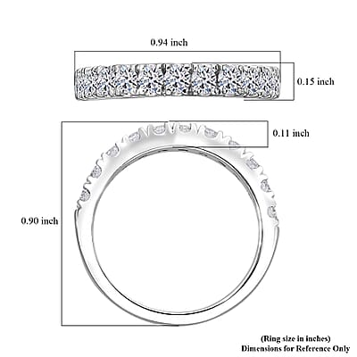 Luxuriant Lab Grown Diamond F-G VS 1.00 ctw Eternity Band Ring in Platinum Over Sterling Silver (Size 10.0)