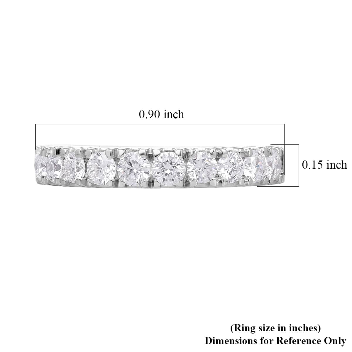 Luxuriant Lab Grown Diamond F-G VS Eternity Band Ring in Platinum Over Sterling Silver (Size 6.0) 1.00 ctw image number 5