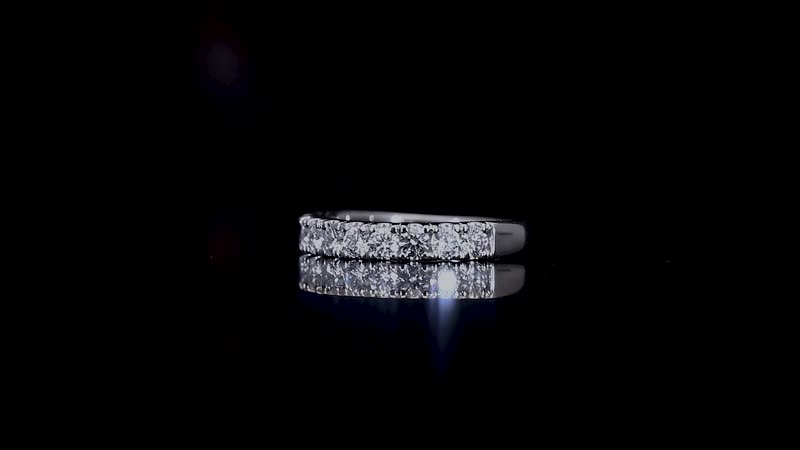 Lab Grown Diamond (F-G, VS) Eternity Band Ring in Platinum Over Sterling Silver (Size 8.0) 1.00 ctw