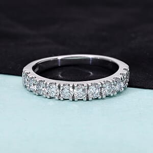 Luxuriant Lab Grown Diamond F-G VS 1.00 ctw Eternity Band Ring in Platinum Over Sterling Silver (Size 8.0)